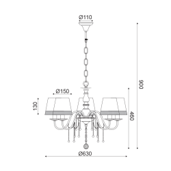 Полилей MULAN с пет осветителни тела